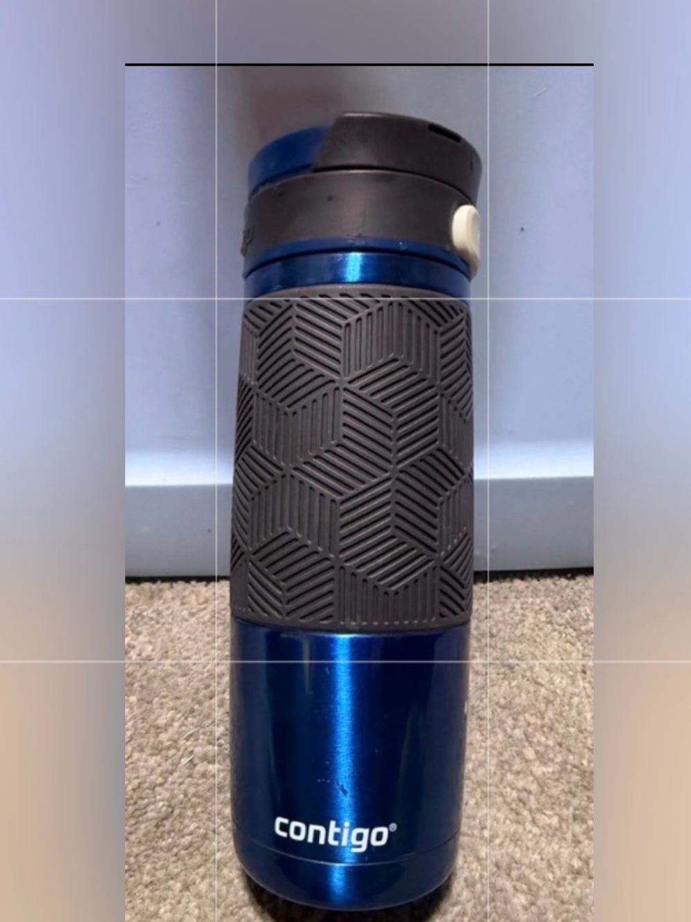 Contigo Metallic Blue Travel Mug with Black Grip